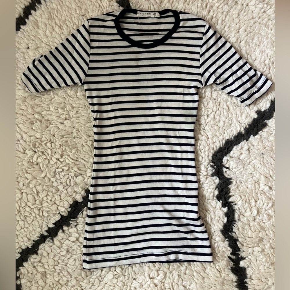 SOLD Simply merino stripe tee S